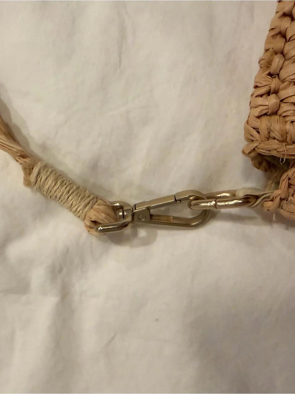 l*space Woven Raffia Tassel Shoulder Bag in Natural Tan